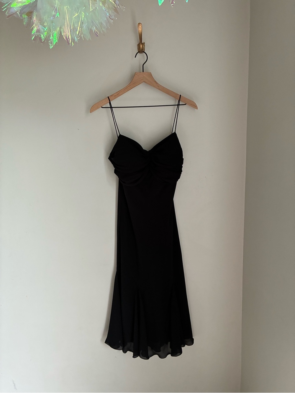 90s Chiffon Slip Dress Event Dress Flowy Hem Size 8